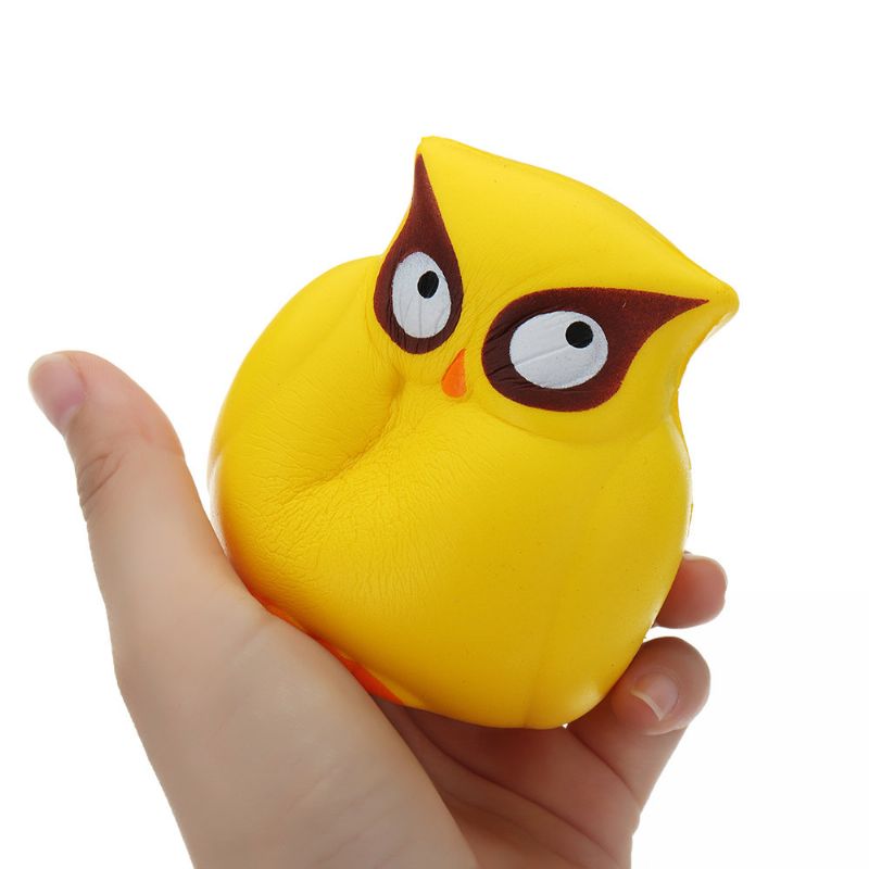 Yellow Owl Squishy Slow Rising Collection Gave Myk Leketøy Med Emballasje