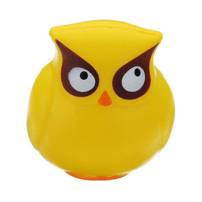 Yellow Owl Squishy Slow Rising Collection Gave Myk Leketøy Med Emballasje