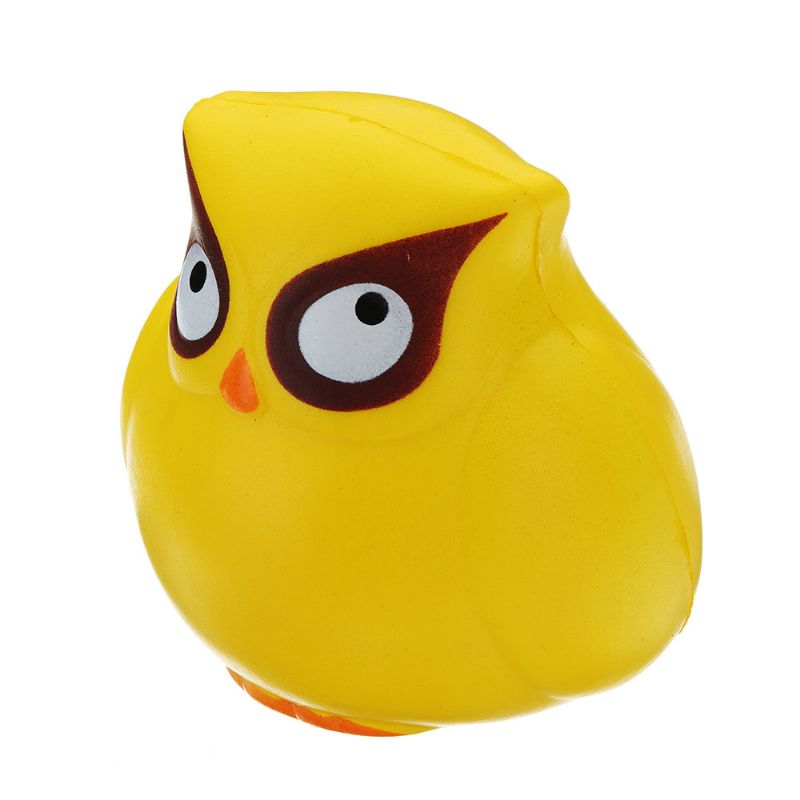 Yellow Owl Squishy Slow Rising Collection Gave Myk Leketøy Med Emballasje