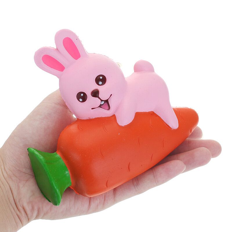 Yunxin Squishy Kanin Holder Gulrot 13 cm Sakte Stigende Med Emballasjesamling Gavedekor Leketøy