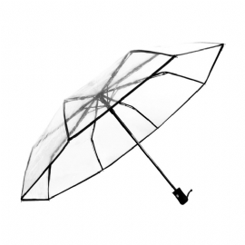 Gjennomsiktig Paraply Gir Mulighet For Tilpasning Helautomatisk Tre-foldbar Logoutskriftsparaply For Regnværsdager