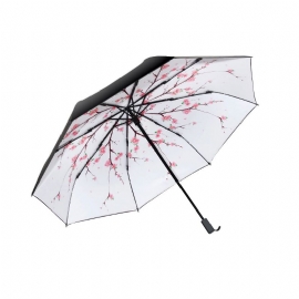 Solbeskyttelse Uv-bestandige Svarte Paraplyer - Tre Sammenleggbare