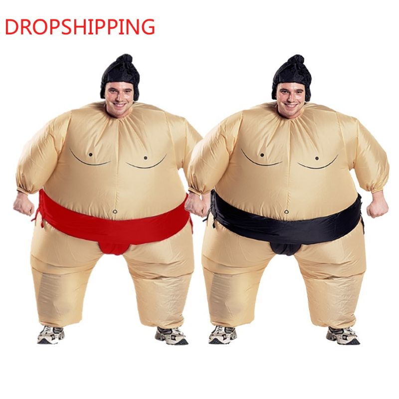 2 Farger Voksen Oppblåsbar Sumo Cosplay Kostyme Halloween For Menn Kvinner Mote Ytelse Dropshipping