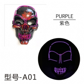 2023 New Halloween Horror Led Glowing Mask El Skull