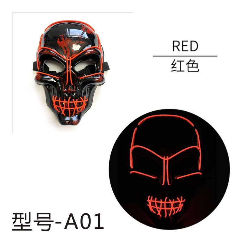 2023 New Halloween Horror Led Glowing Mask El Skull