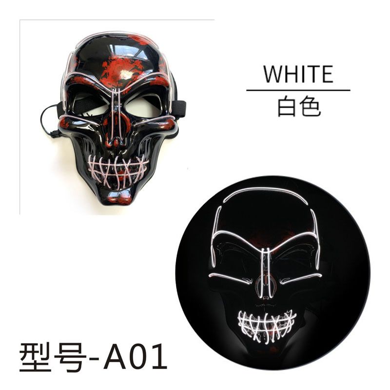 2023 New Halloween Horror Led Glowing Mask El Skull