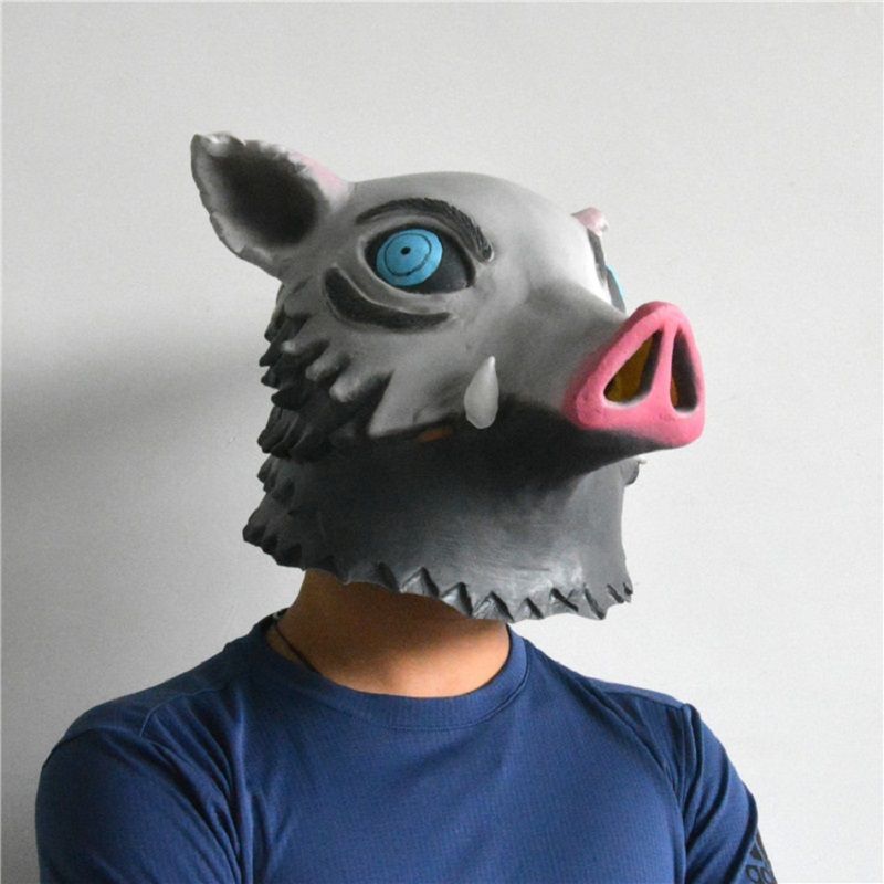 Anime Demon Slayer Kimetsu No Yaiba Hashibira Inosuke Pig Mask Halloween Costuem Cosplay For Voksen