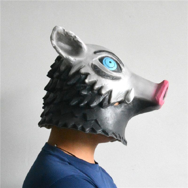 Anime Demon Slayer Kimetsu No Yaiba Hashibira Inosuke Pig Mask Halloween Costuem Cosplay For Voksen