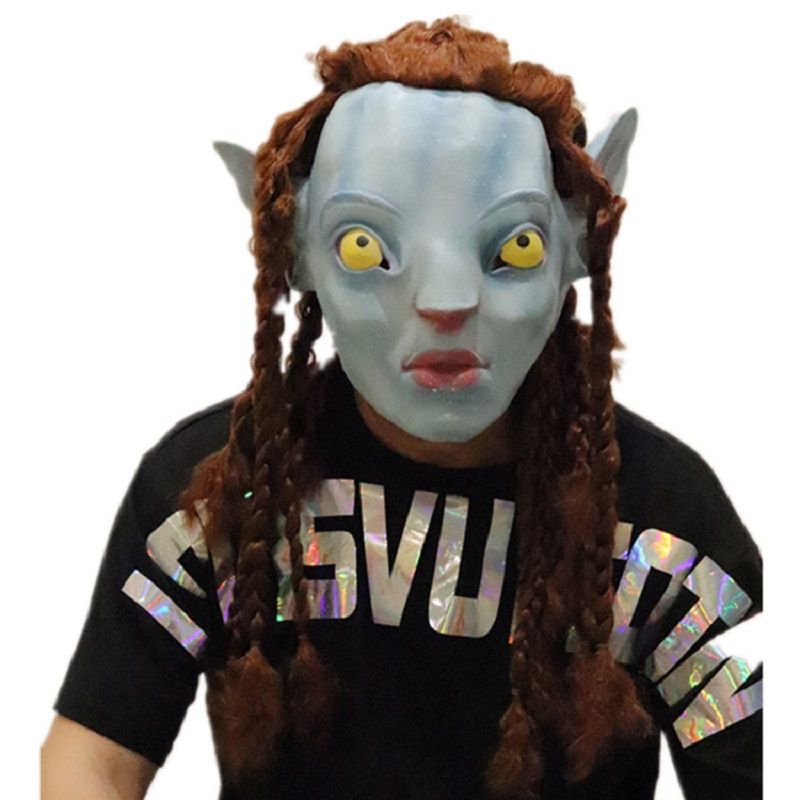 Avatar Deluxe Overhead Voksen Jake Sully Latex Mask Halloween Kostyme Film Rolle Cosplay Rekvisitter