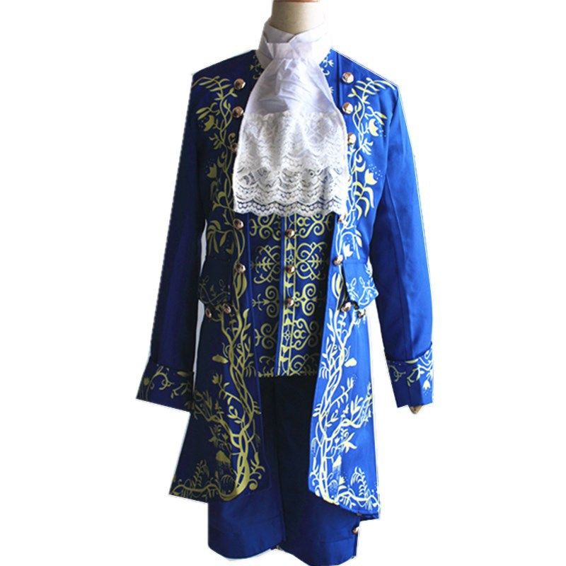 Beauty And The Beast Cos-kostyme Blå Film For Menn Rollespilldrakt Prince Dress Up-draktsted