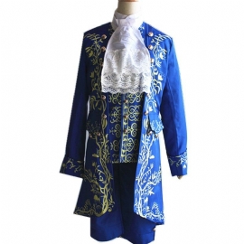 Beauty And The Beast Cos-kostyme Blå Film For Menn Rollespilldrakt Prince Dress Up-draktsted