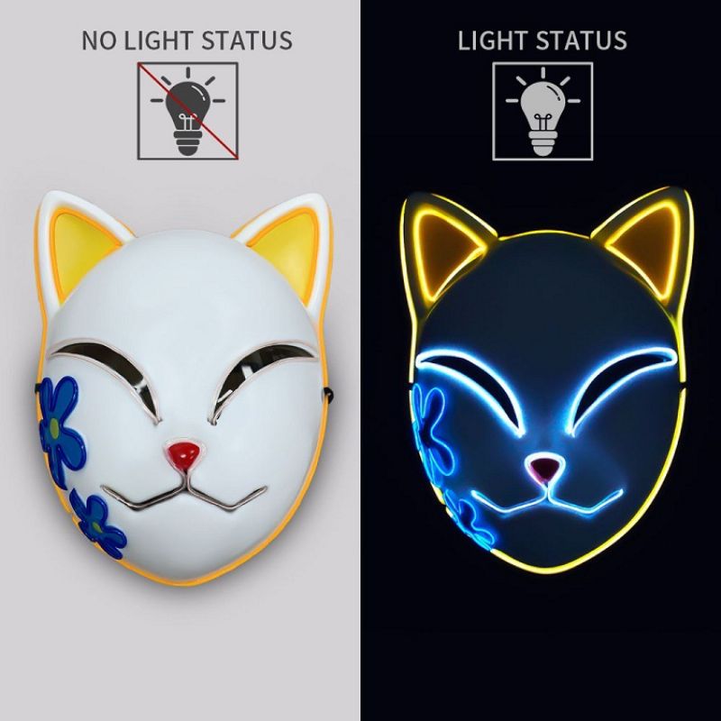 Blade Luminous Mask El Wire Led Cat Face Rekvisitter Halloween