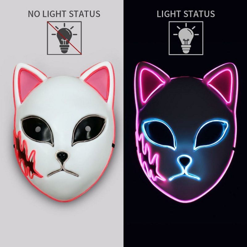 Blade Luminous Mask El Wire Led Cat Face Rekvisitter Halloween