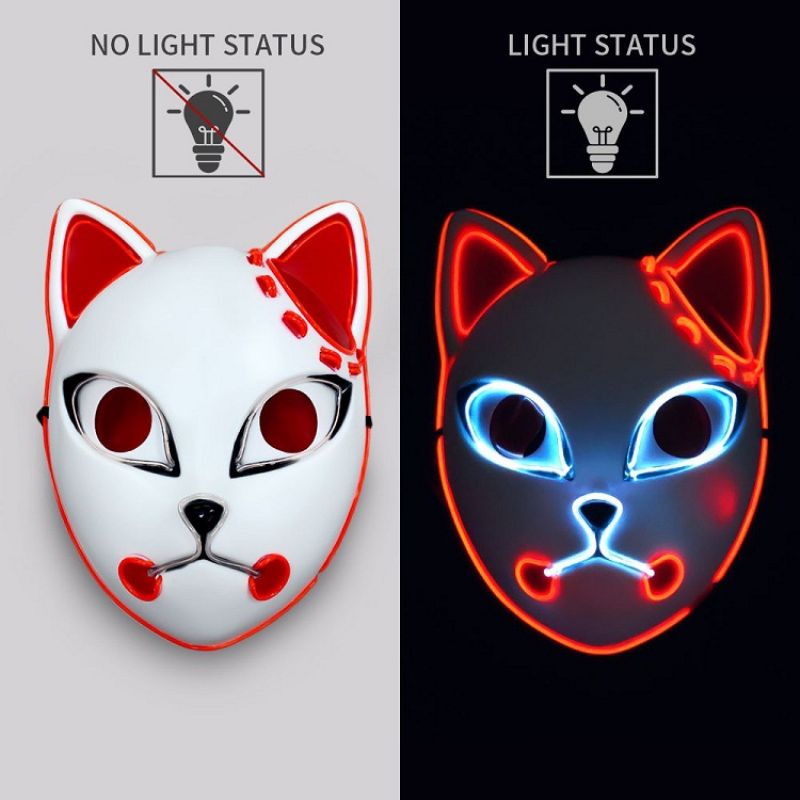 Blade Luminous Mask El Wire Led Cat Face Rekvisitter Halloween