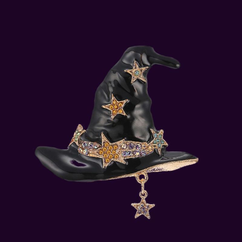 Dame Brosje Kreativ Mini Wizard Hat Diamantlegering Pin Lady Motetilbehør Beste Gave Til Festjubileum