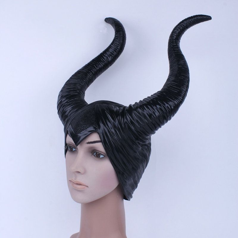 Deluxe Cosplay Adult Costume Horns Halloween Black Mask