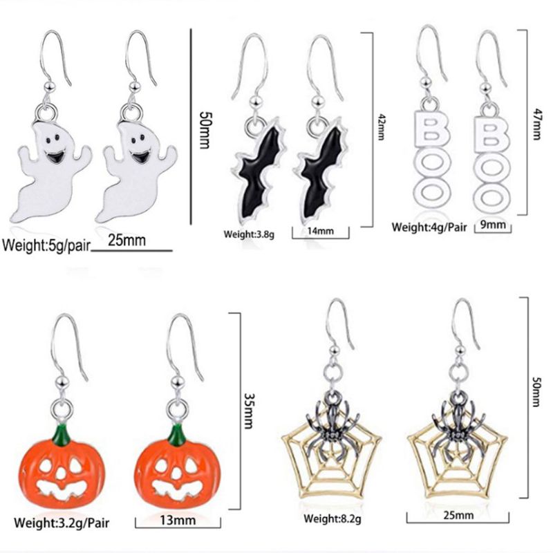 Euramerican Gresskar Øredobber Halloween Drop Dangle For Lady Girl Kvinner Festdekorasjon