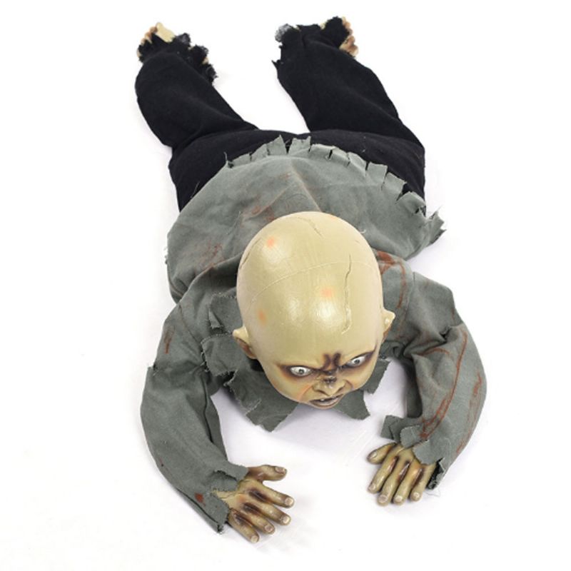 Forferdelig Halloween Bar Spook House Decoration Crawling Baby Ghost Ornament Rekvisitt Med Sound Touch Sensor