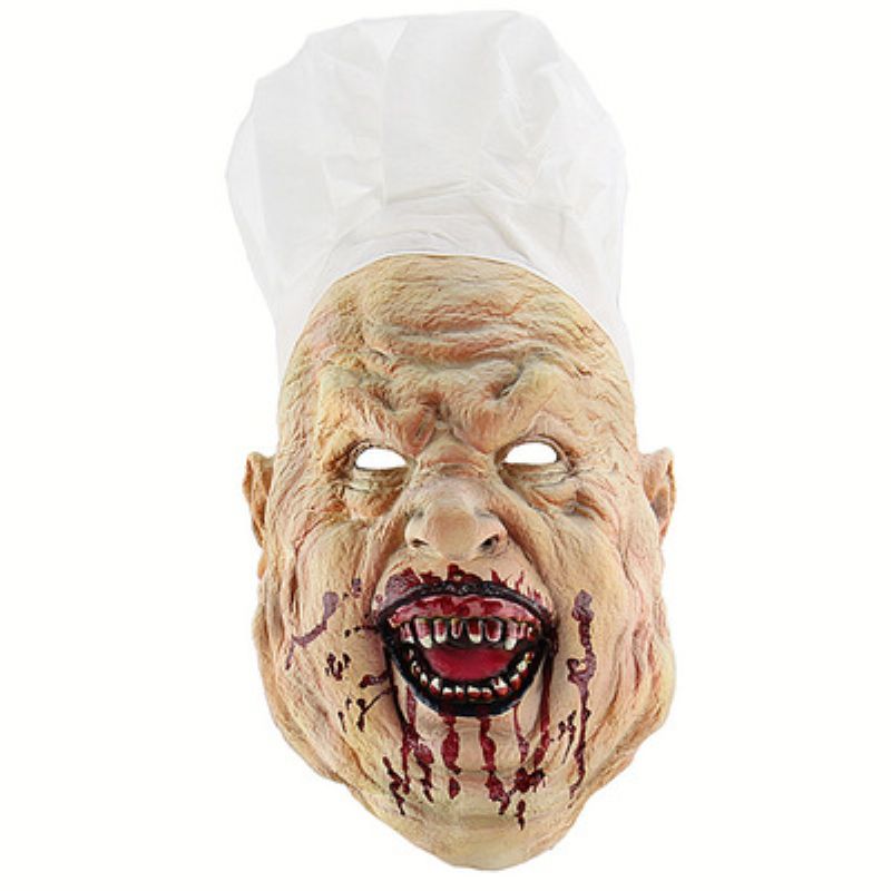 Halloween Chef Dress Up Hodeplagg Engros Horror Butcher Latex Mask