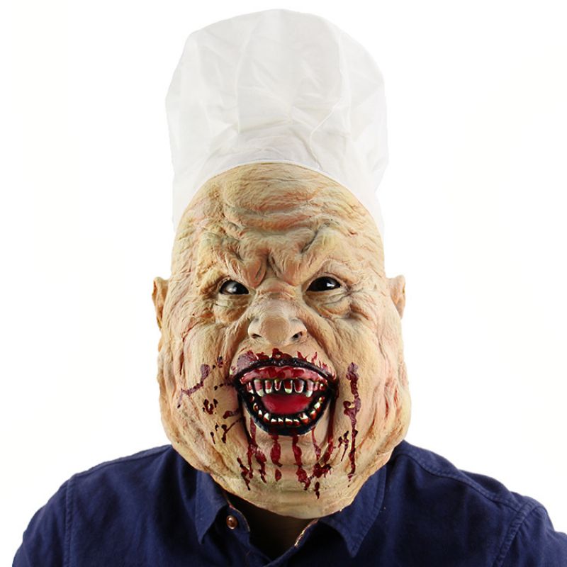 Halloween Chef Dress Up Hodeplagg Engros Horror Butcher Latex Mask