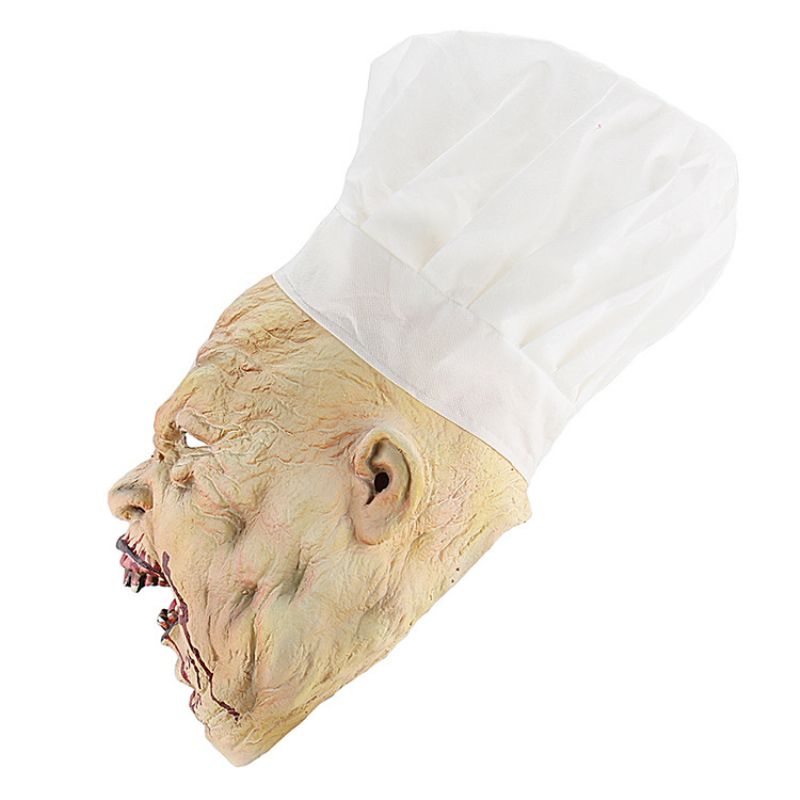 Halloween Chef Dress Up Hodeplagg Engros Horror Butcher Latex Mask