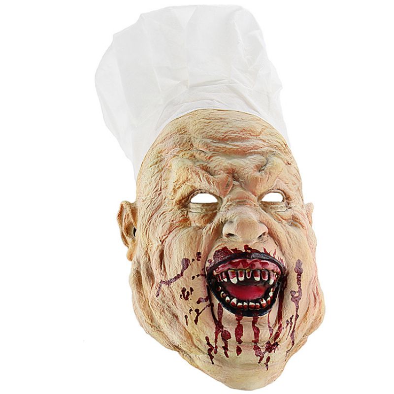 Halloween Chef Dress Up Hodeplagg Engros Horror Butcher Latex Mask