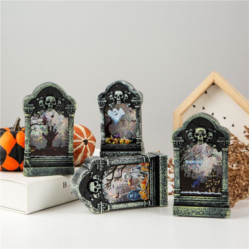 Halloween Decoration Glødende Tombstone Kreativ Night Light Bar Haunted House Secret Room Desktop