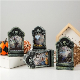 Halloween Decoration Glødende Tombstone Kreativ Night Light Bar Haunted House Secret Room Desktop