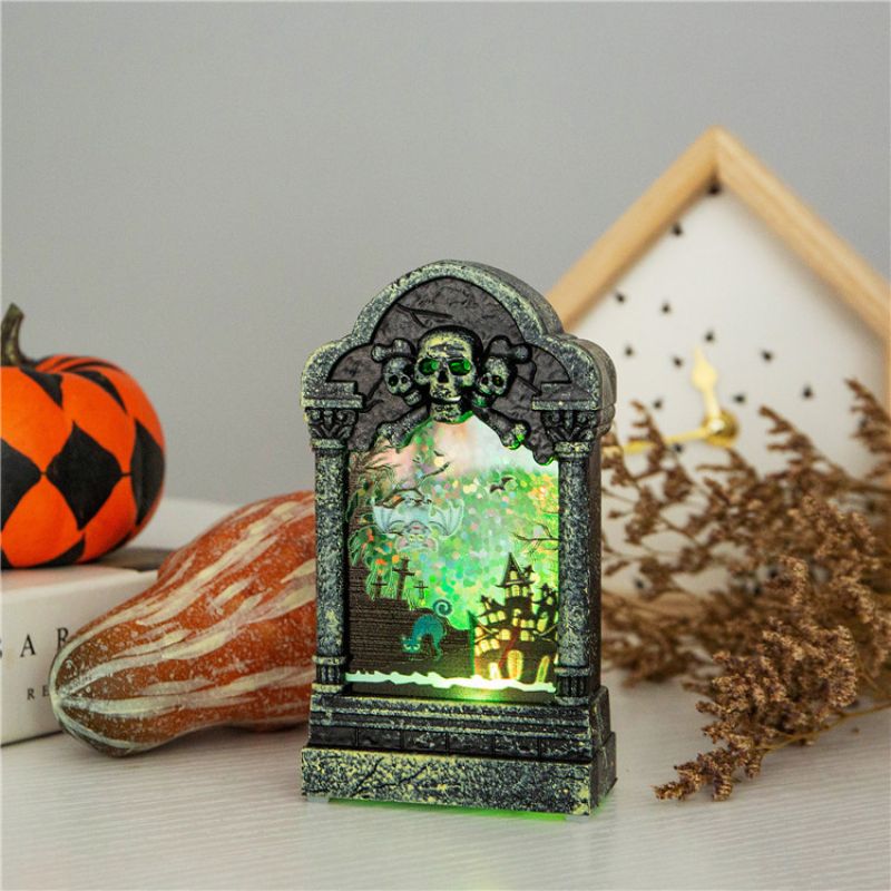 Halloween Decoration Glødende Tombstone Kreativ Night Light Bar Haunted House Secret Room Desktop