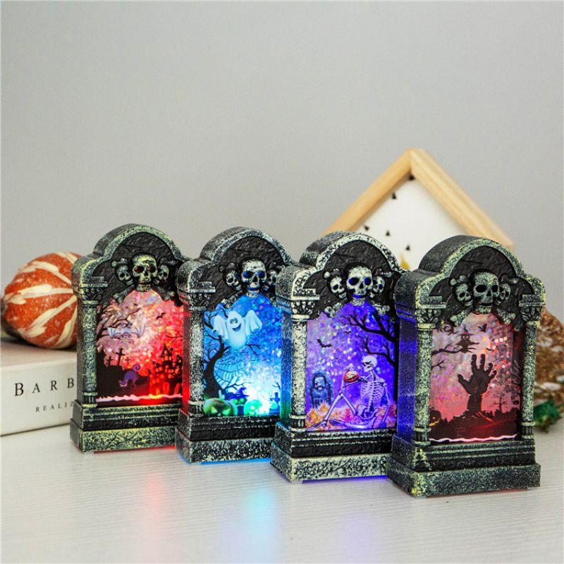 Halloween Decoration Glødende Tombstone Kreativ Night Light Bar Haunted House Secret Room Desktop