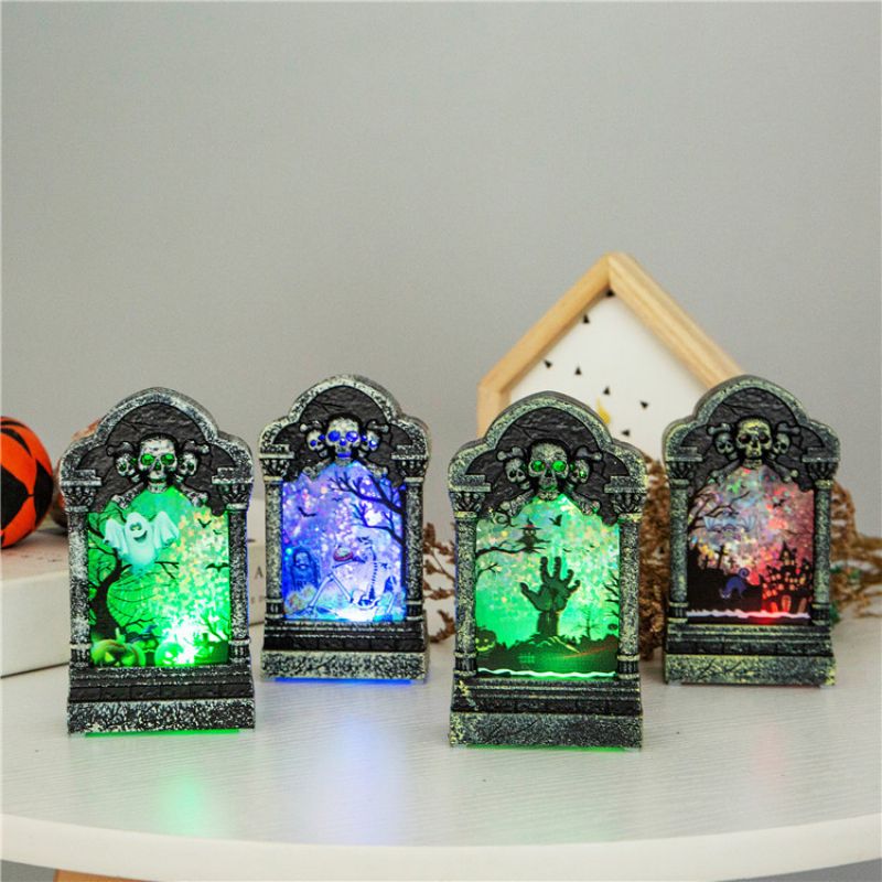 Halloween Decoration Glødende Tombstone Kreativ Night Light Bar Haunted House Secret Room Desktop