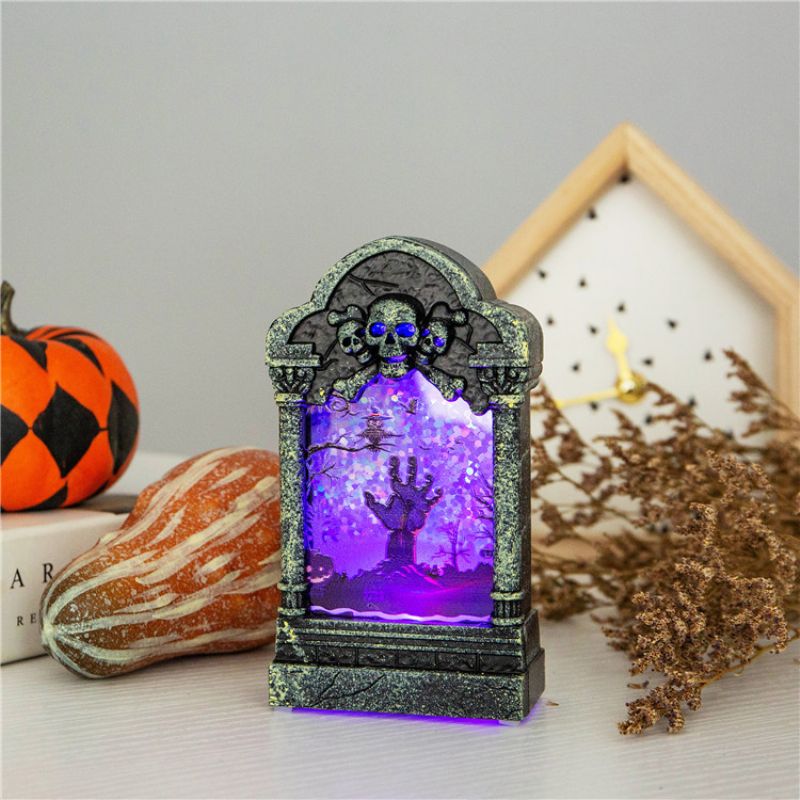 Halloween Decoration Glødende Tombstone Kreativ Night Light Bar Haunted House Secret Room Desktop