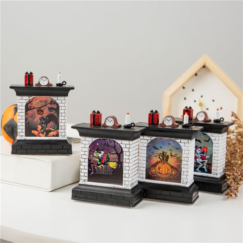 Halloween Dekorasjon Rekvisitter Gresskar Lykt Nattlys Kreativ Desktop Ornaments Lights