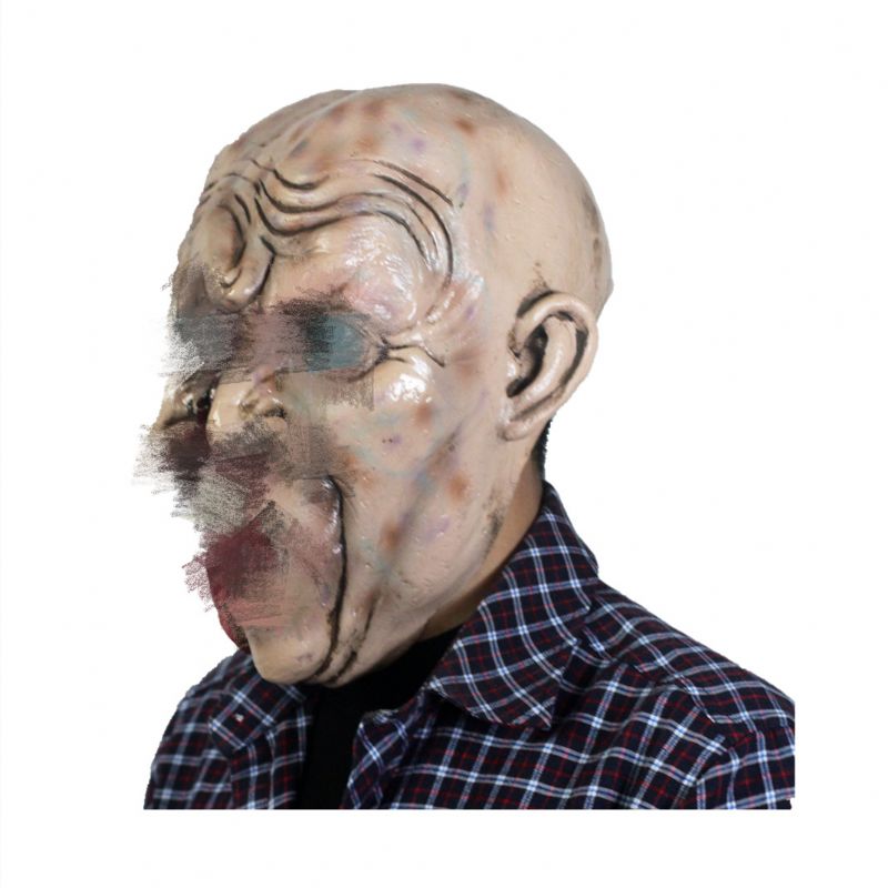 Halloween Dobbeltsidig Zombie Mask Latex Biokjemisk Rare Skrekk Hodeplagg Stage Dress Up Rekvisitter