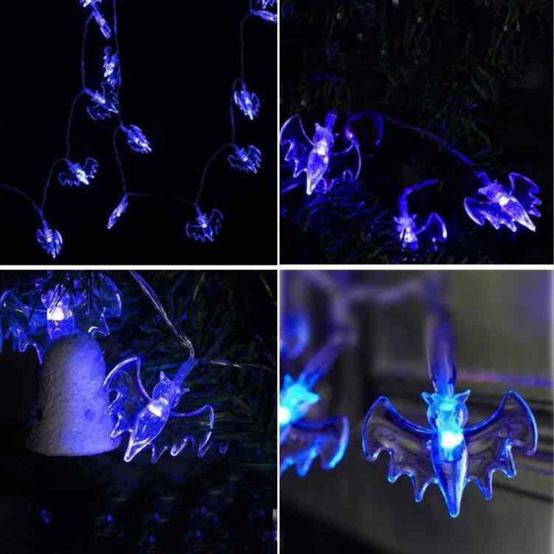 Halloween Flaggermus 20 Led-lysstreng Ghost Festival Thriller Party String Light Bar Courtyard Dekorative Lights