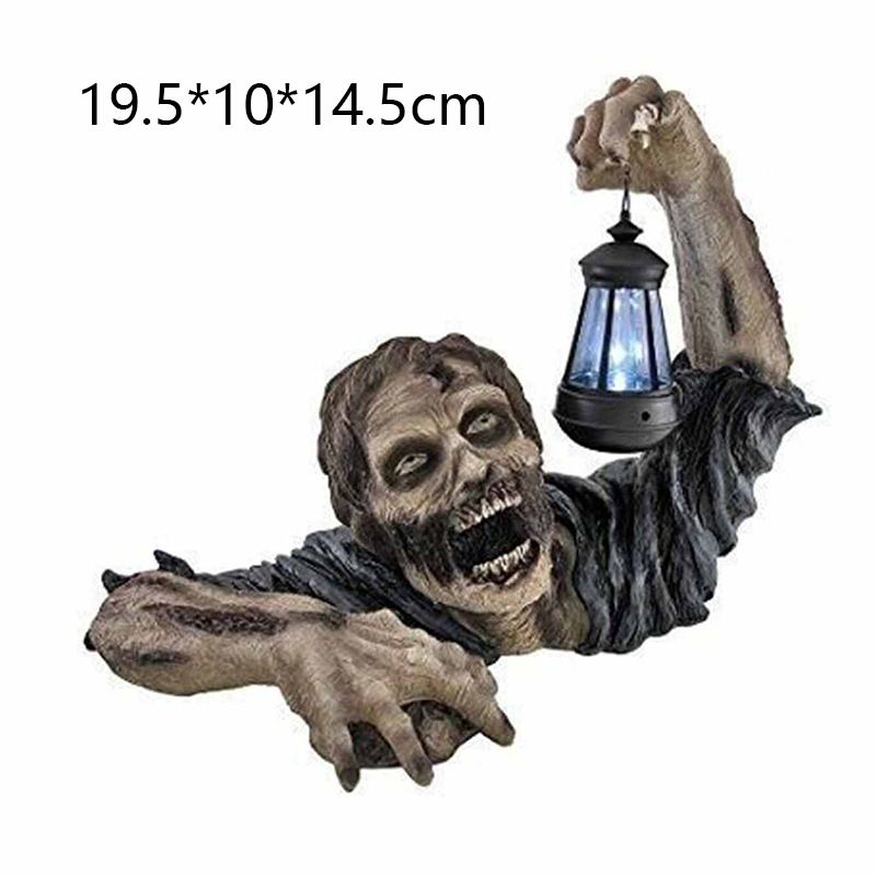 Halloween Ghost Festival Zombie Lantern Resin Håndverk Dekor Hage Decoration Skrekkskulptur