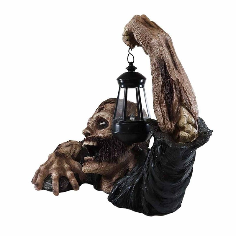 Halloween Ghost Festival Zombie Lantern Resin Håndverk Dekor Hage Decoration Skrekkskulptur