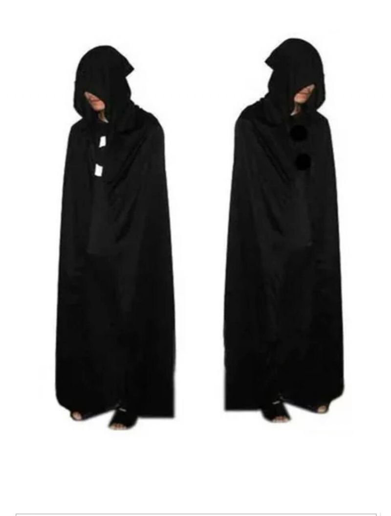 Halloween Grim Reaper Dress Up Kostyme Voksen Svart Stor Kappe Ghost Cloak Aprilsnarr Morsom Ytelse Yttertøy