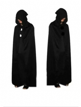 Halloween Grim Reaper Dress Up Kostyme Voksen Svart Stor Kappe Ghost Cloak Aprilsnarr Morsom Ytelse Yttertøy