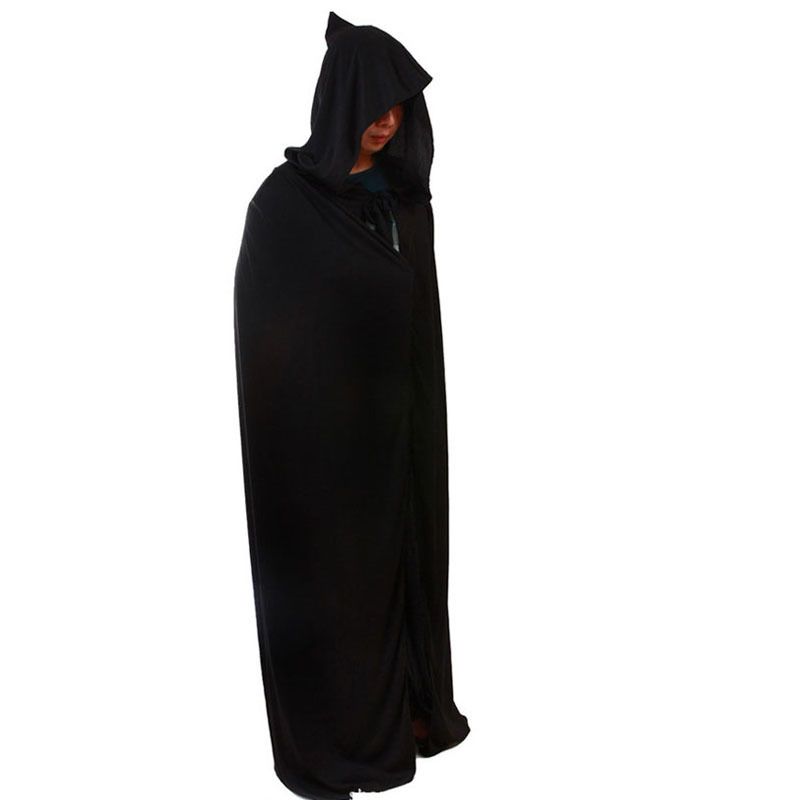 Halloween Grim Reaper Dress Up Kostyme Voksen Svart Stor Kappe Ghost Cloak Aprilsnarr Morsom Ytelse Yttertøy