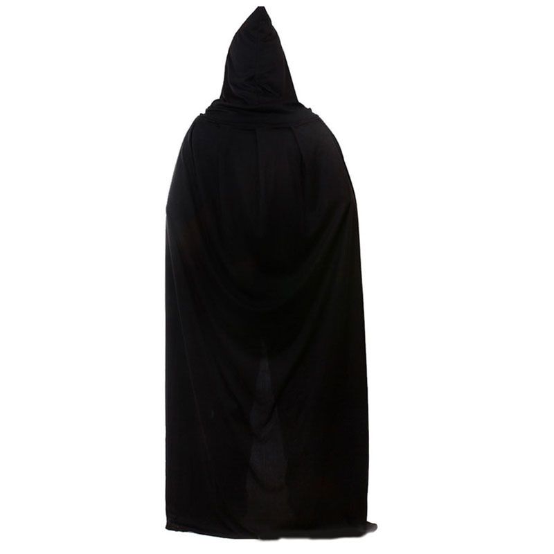 Halloween Grim Reaper Dress Up Kostyme Voksen Svart Stor Kappe Ghost Cloak Aprilsnarr Morsom Ytelse Yttertøy