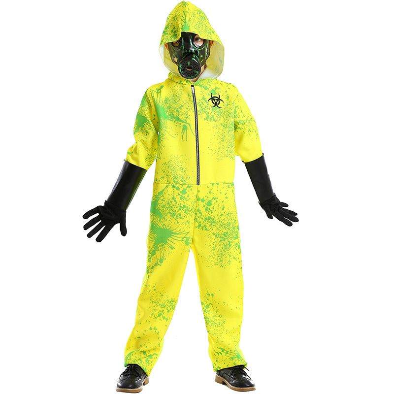 Halloween Horror Jumpsuit Biohazard Beskyttende Klær Splash Print Nøytral Dress Up Zombie