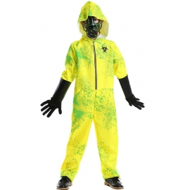 Halloween Horror Jumpsuit Biohazard Beskyttende Klær Splash Print Nøytral Dress Up Zombie