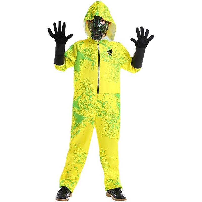 Halloween Horror Jumpsuit Biohazard Beskyttende Klær Splash Print Nøytral Dress Up Zombie