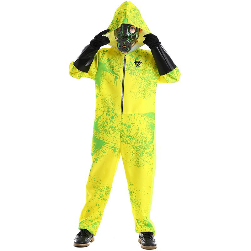 Halloween Horror Jumpsuit Biohazard Beskyttende Klær Splash Print Nøytral Dress Up Zombie