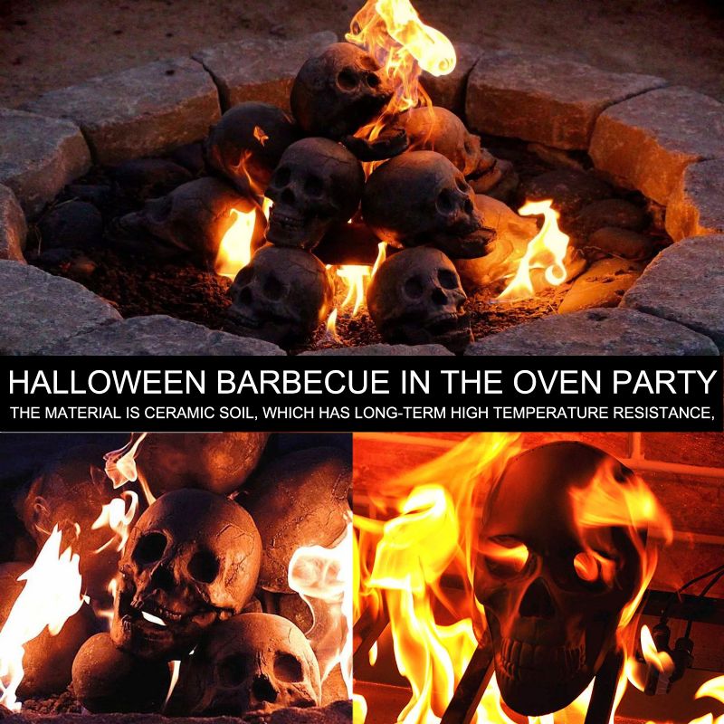 Halloween Komfyr Grill Fest Dekor Simulering Skull Rekvisitter Skrekk Keramiske Ornamenter