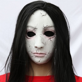 Halloween Mask Horror Haunted House Room Escape Skjelett Kvinnelig Ghost Zombie Face Hood