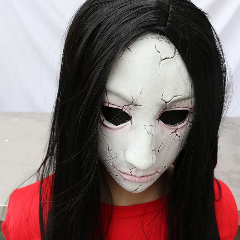 Halloween Mask Horror Haunted House Room Escape Skjelett Kvinnelig Ghost Zombie Face Hood