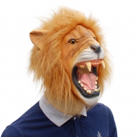 Halloween New Animal Lion Latex Mask Party Danse Cocktail Rekvisitter 37*32*27