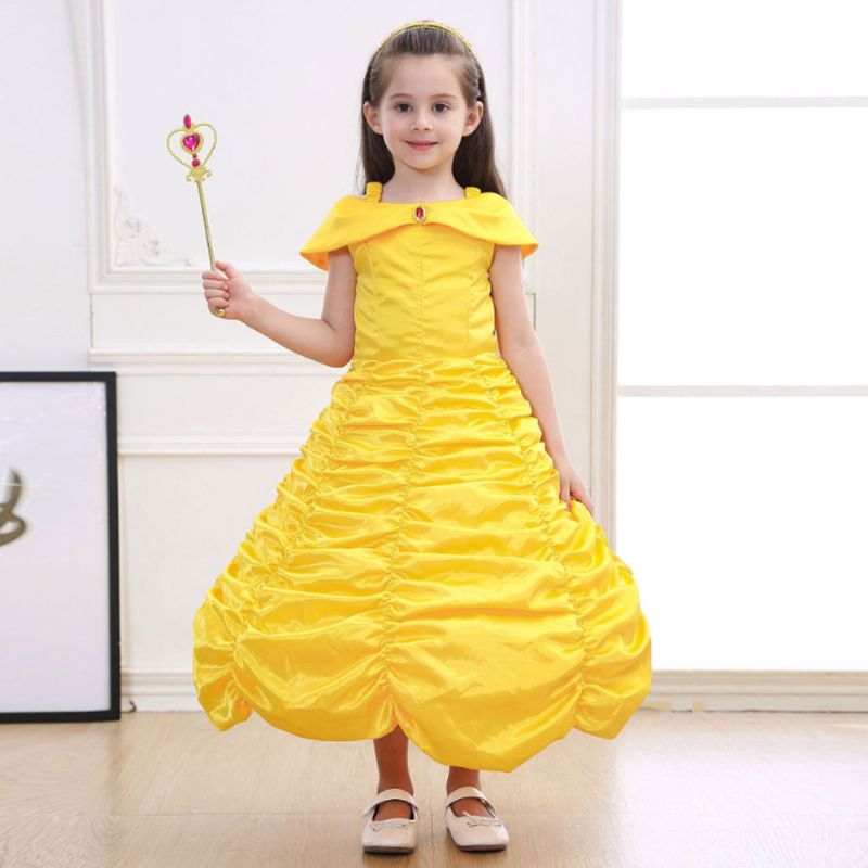 Halloween Princess Bell Skjørt Jente Sommer Beauty And Beast Barnekjole